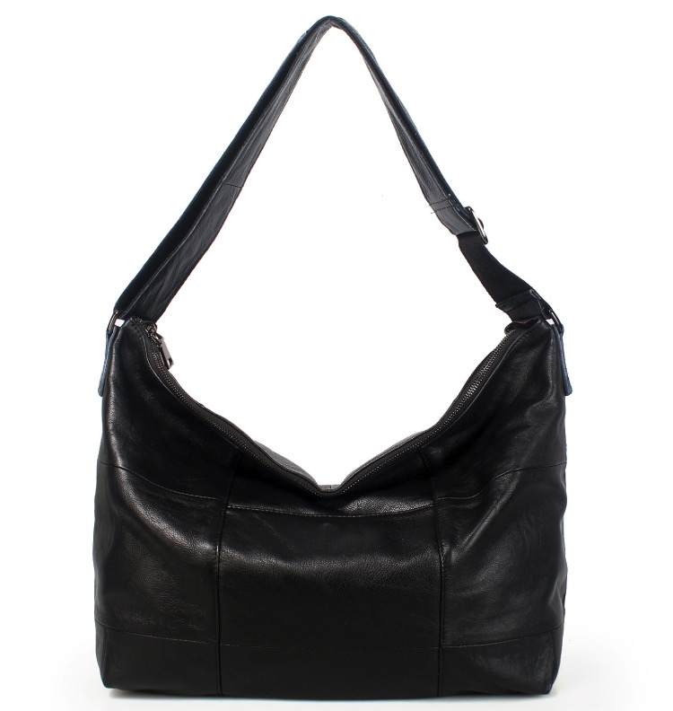 Wholesale Quality Grid Soft Top Grain Genuine Leather Large Hobo Bag